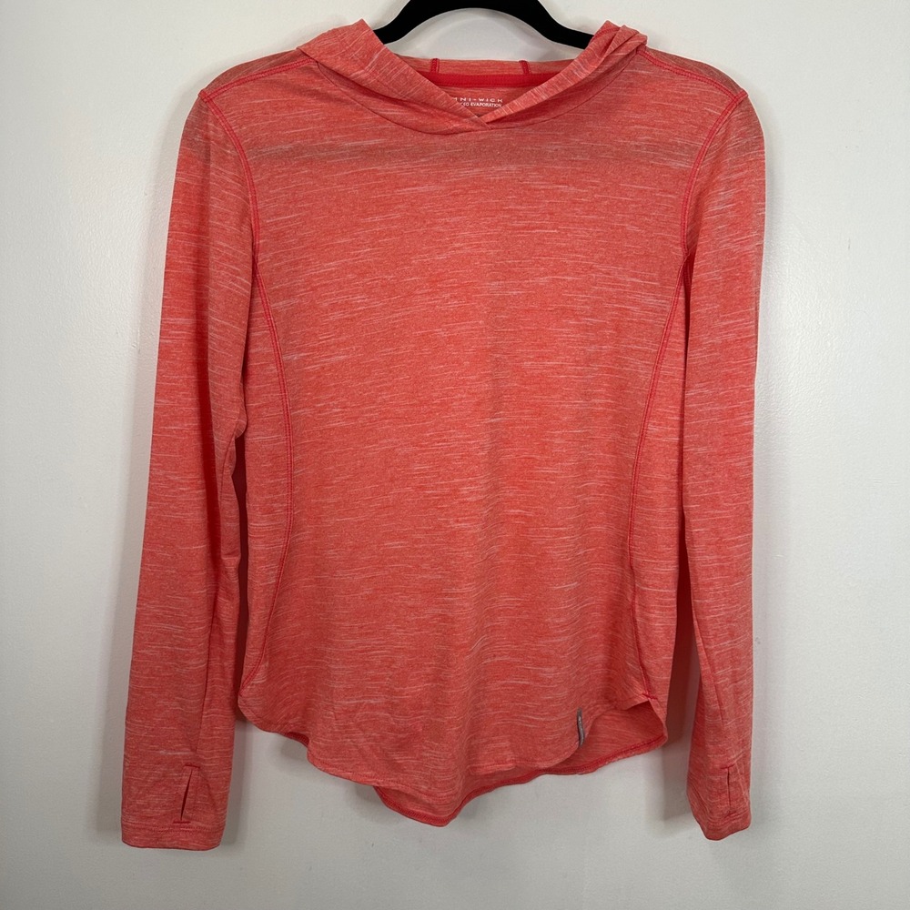 Columbia Omni-Wick Orange Heathered Athletic‎ Hoodie Thumbholes Athletic